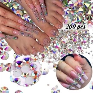 2 For $12  200 Pcs Nail Art Rhinestone Set